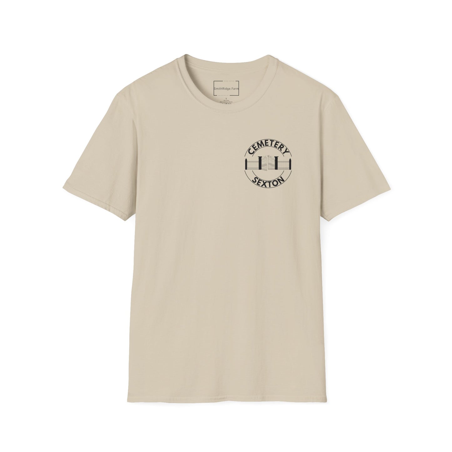 CEMETERY SEXTON. PRESERVING THE BEAUTY OF FORGOTTEN SPACES. Cotton, Short Sleeve, Crew Neck Tee in Light Colors.