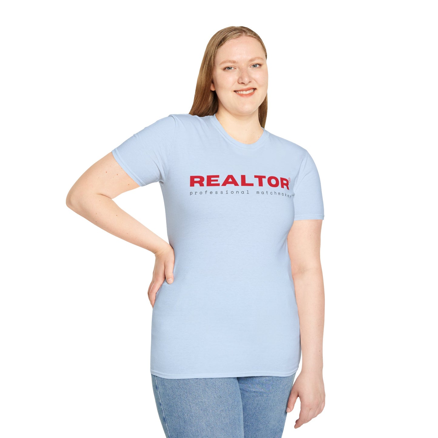 REALTOR. PROFESSIONAL MATCHMAKER. Cotton, Short Sleeve, Crew Neck Tee in Light Colors.