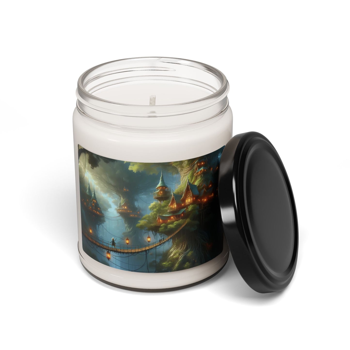 GNOME ENCHANTED FOREST. Soy Candle in 9oz Glass Jar, Scented or Unscented.