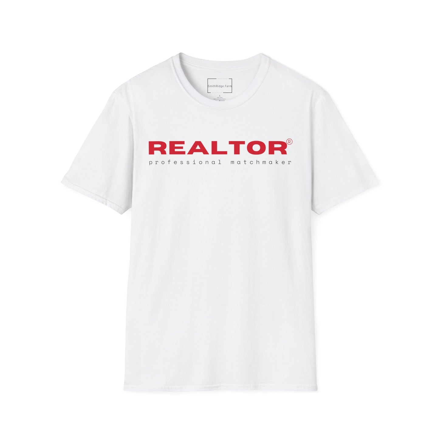 REALTOR. PROFESSIONAL MATCHMAKER. Cotton, Short Sleeve, Crew Neck Tee in Light Colors.