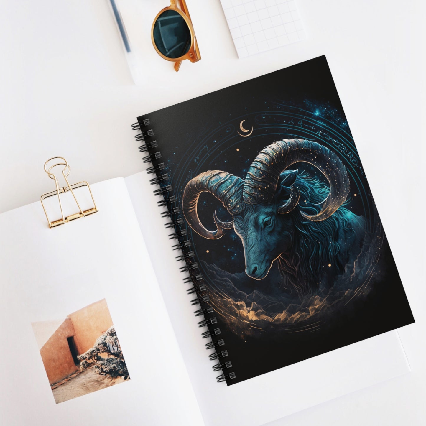 CAPRICORN ZODIAC SIGN. CONSTELLATION LOVERS. Spiral Notebook, Ruled Line, Diary, Journal.