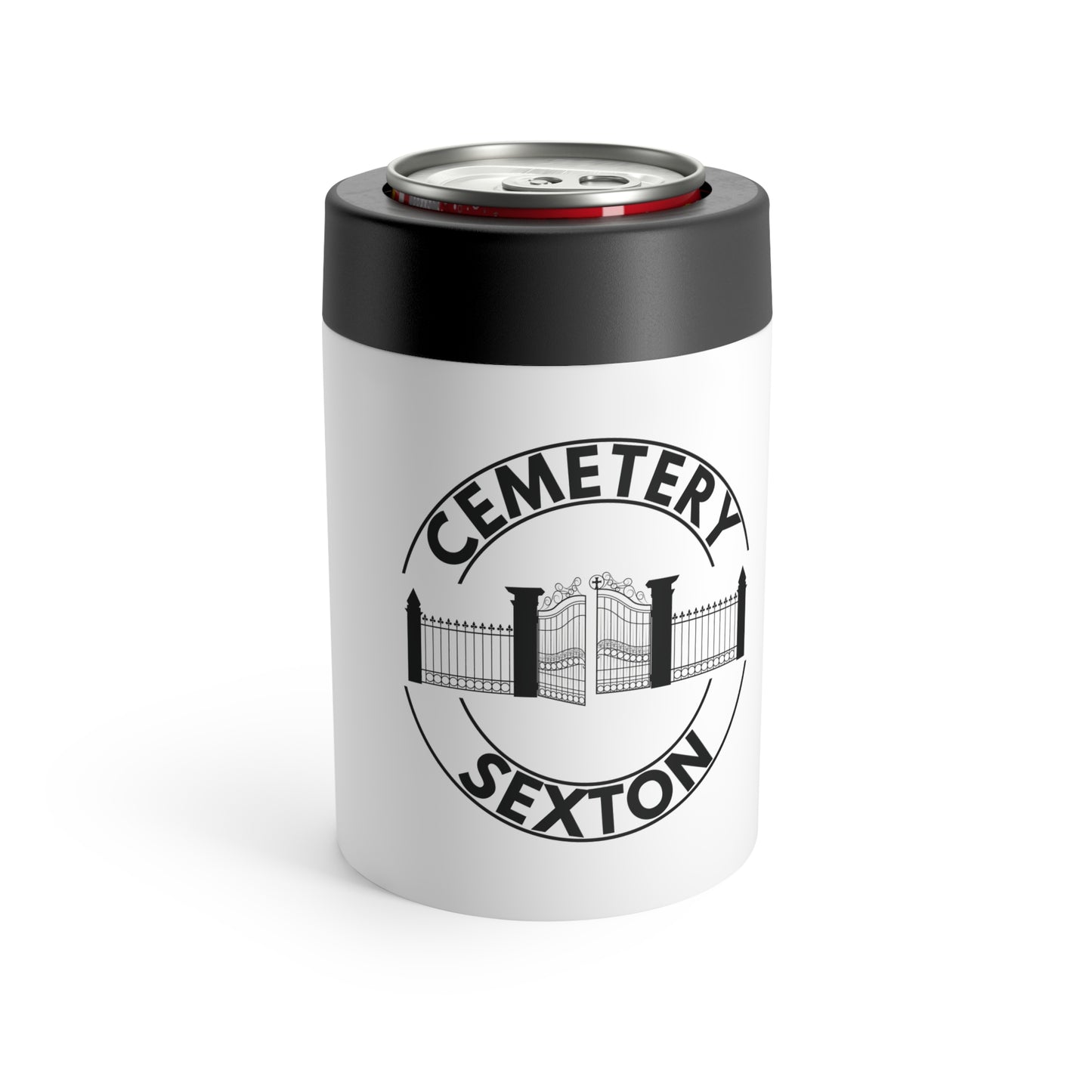 CEMETERY SEXTON. PRESERVING THE BEAUTY OF FORGOTTEN SPACES. 12oz Can Holder.