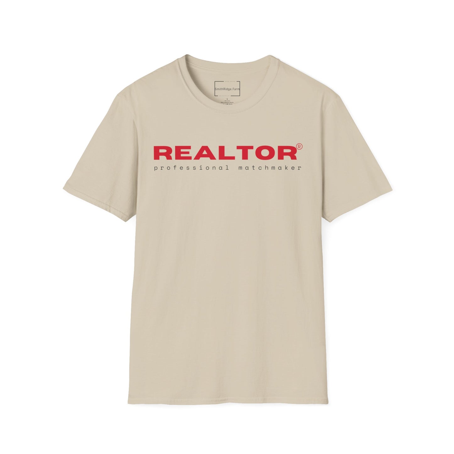 REALTOR. PROFESSIONAL MATCHMAKER. Cotton, Short Sleeve, Crew Neck Tee in Light Colors.