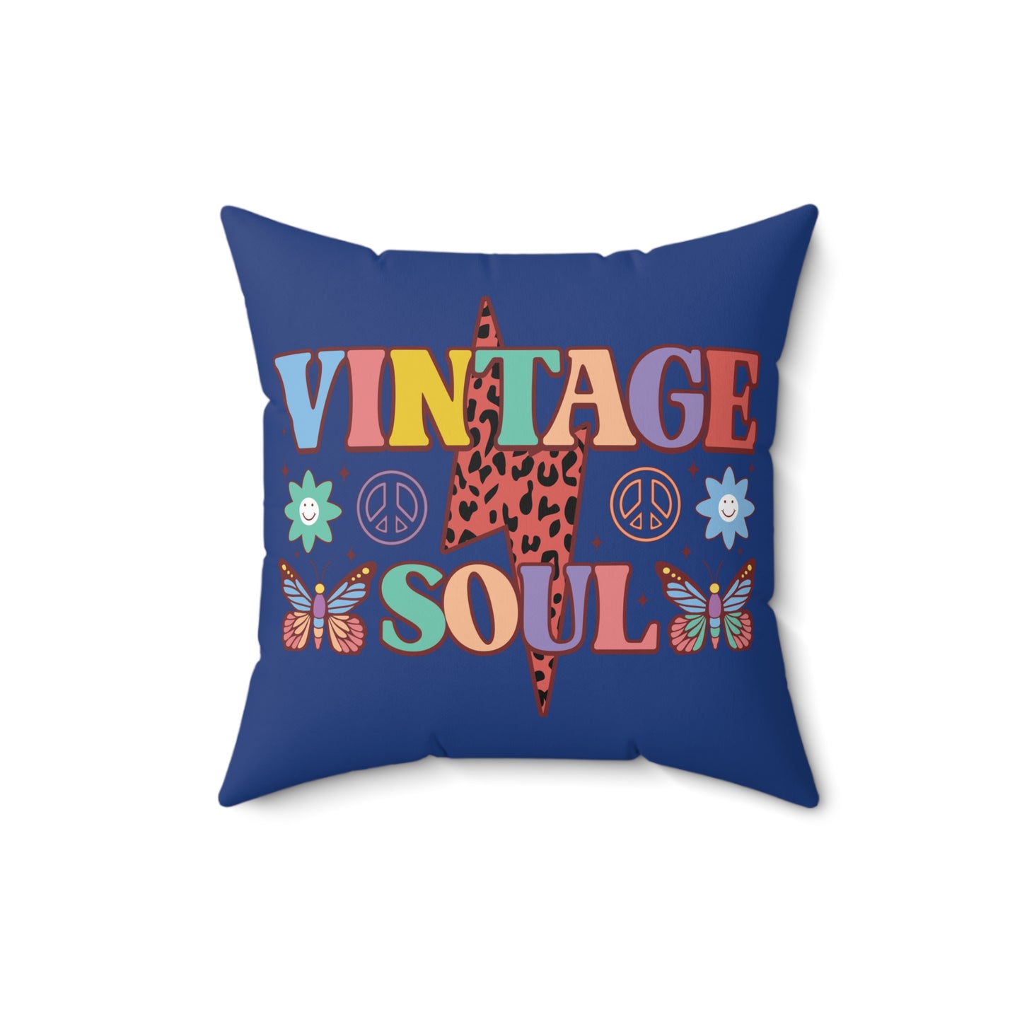 VINTAGE SOUL. OLD SOUL. HIPPIE SOUL. Throw Pillow in Four Sizes.