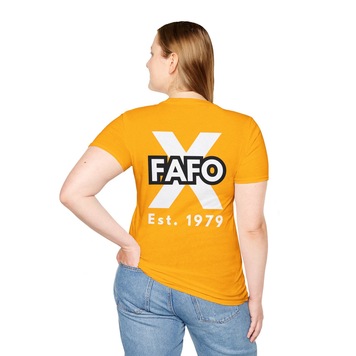 GEN X, THE FAFO CREW, Est 1979. Cotton, Short Sleeve, Crew Neck Tee in Dark Colors.