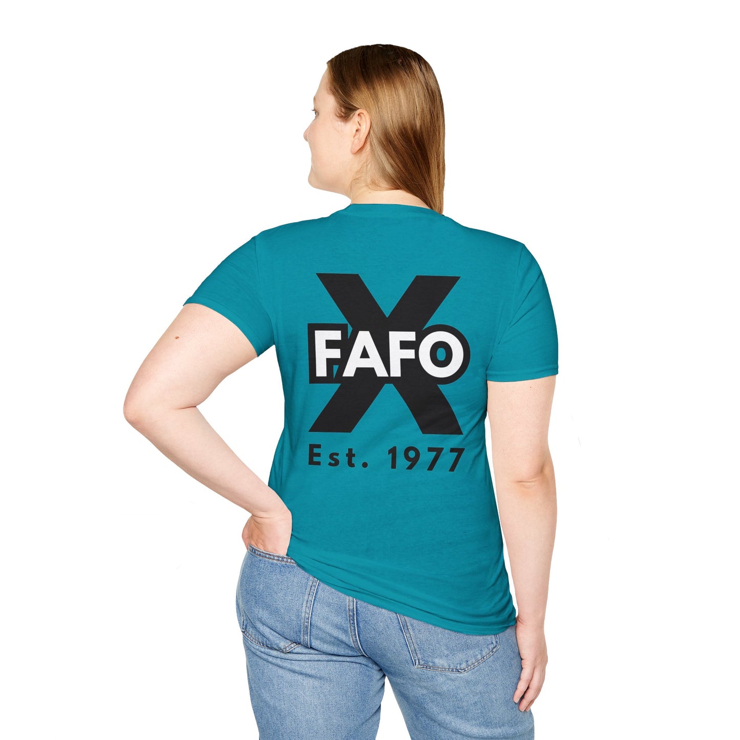 GEN X, THE FAFO CREW, Est 1977. Cotton, Short Sleeve, Crew Neck Tee in Light Colors.