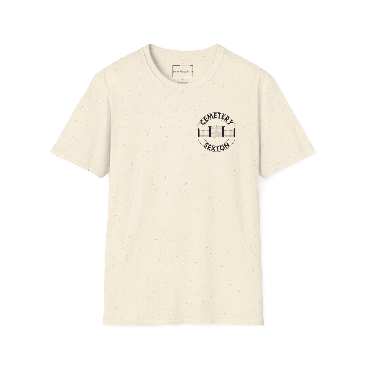 CEMETERY SEXTON. PRESERVING THE BEAUTY OF FORGOTTEN SPACES. Cotton, Short Sleeve, Crew Neck Tee in Light Colors.