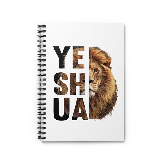 YESHUA, LION OF JUDAH. Spiral Notebook, Ruled Line, Diary, Journal.