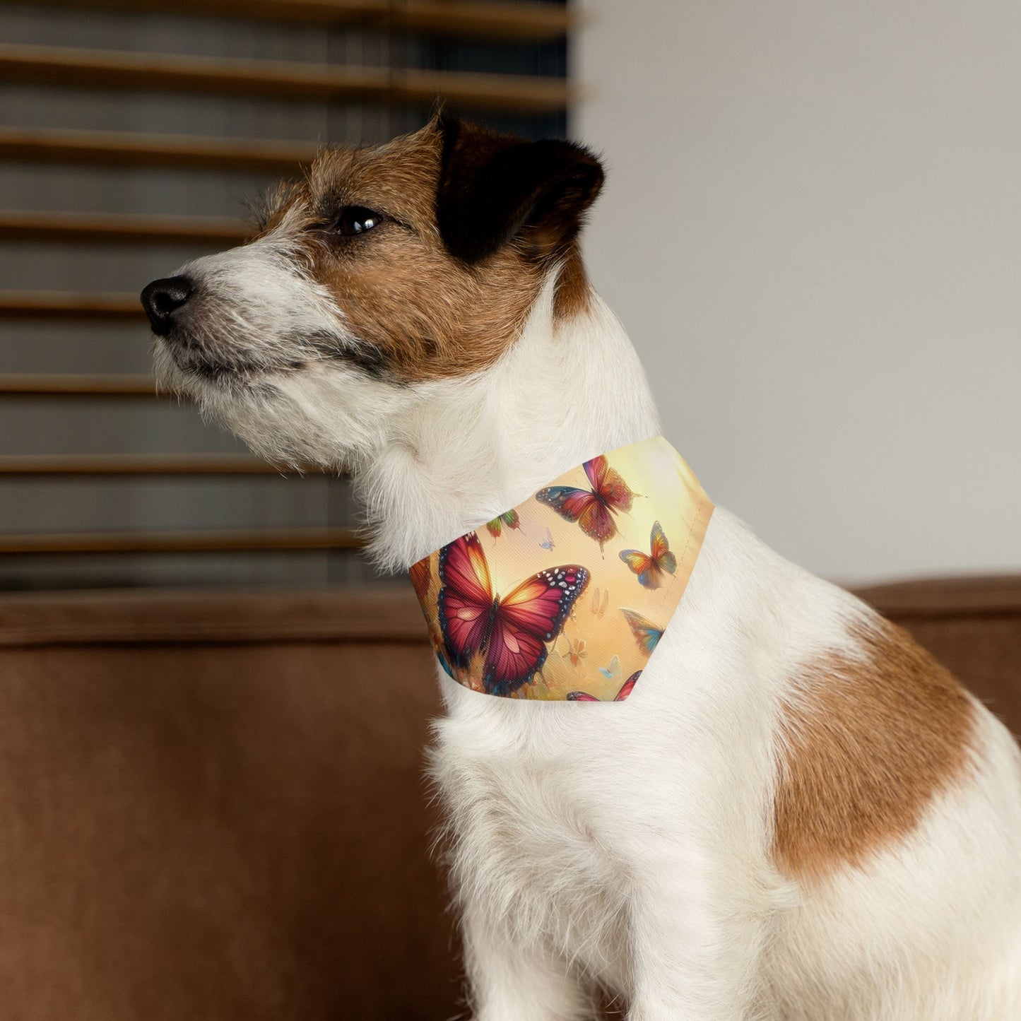 SPRING BUTTERFLIES. Pet Bandana Collar in Four Sizes.