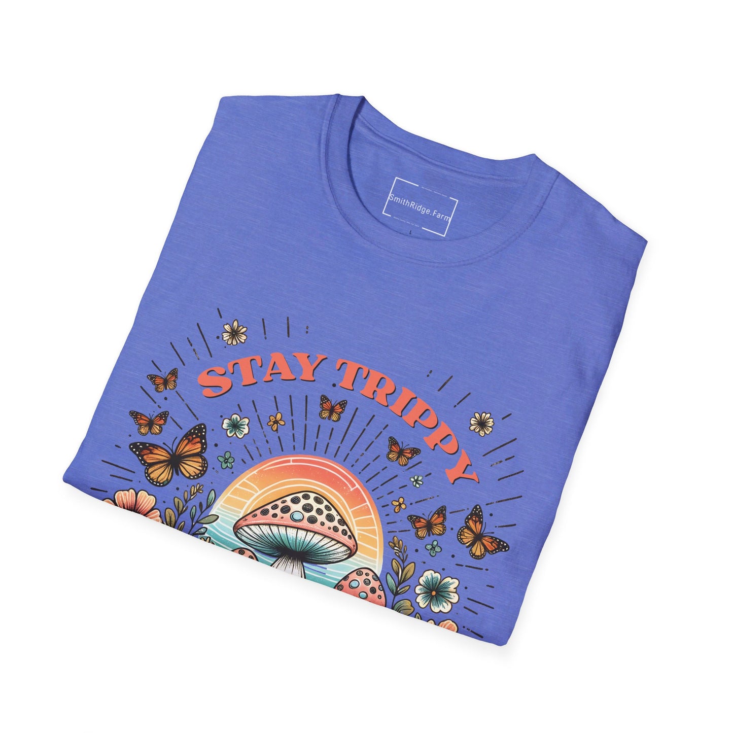 STAY TRIPPY LITTLE HIPPIE. Cotton, Short Sleeve, Crew Neck Tee.