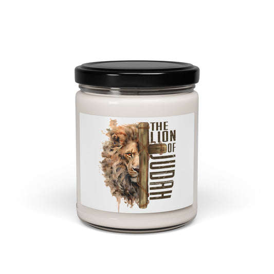 THE LION OF JUDAH. Soy Candle in 9oz Glass Jar, Scented or Unscented.