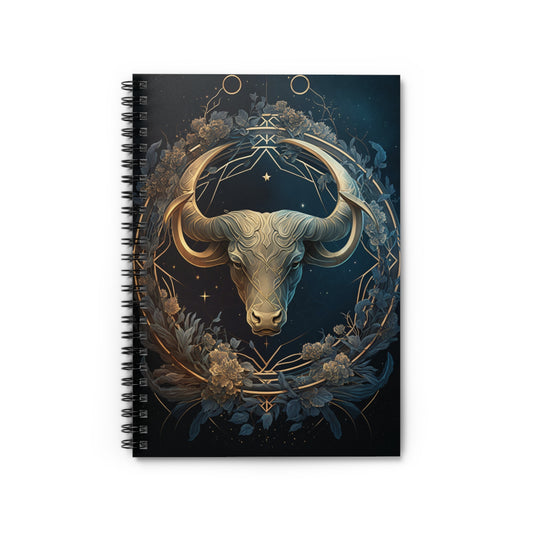 TAURUS ZODIAC SIGN. CONSTELLATION LOVERS. Spiral Notebook, Ruled Line, Diary, Journal.