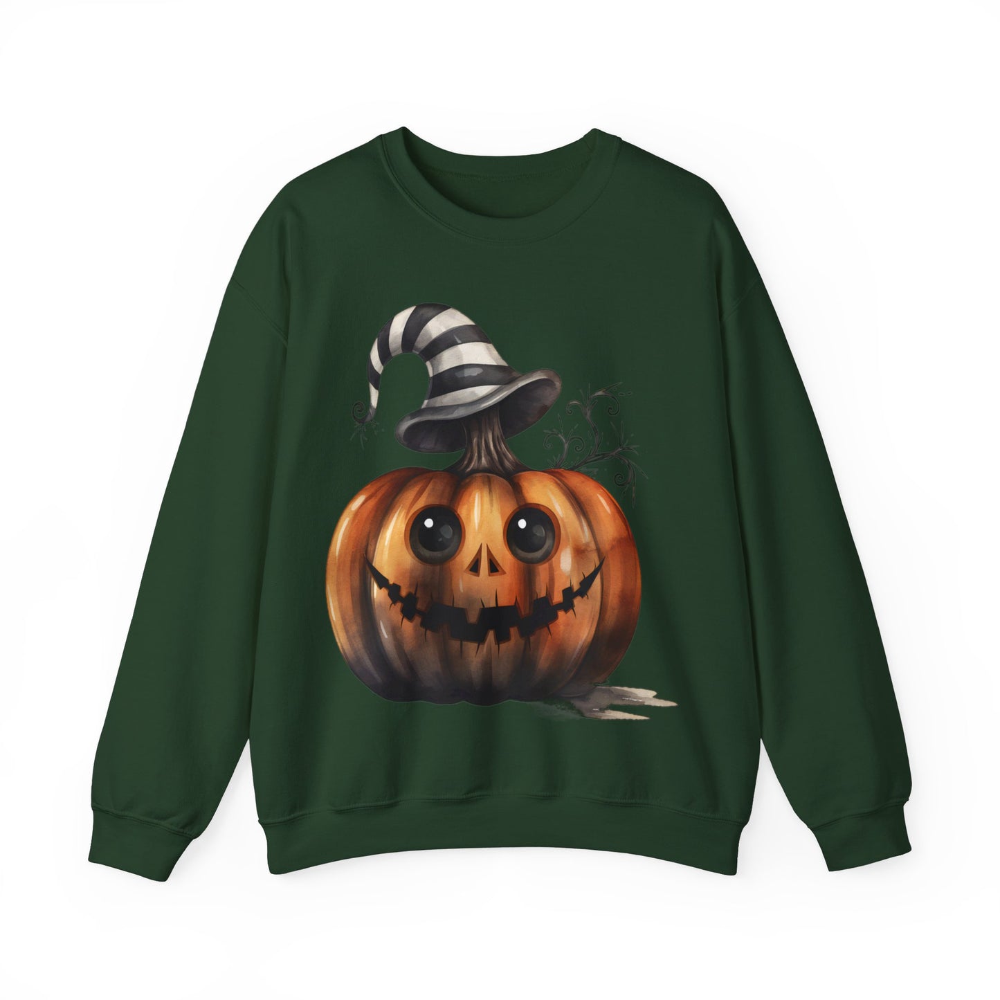 ADORABLE HALLOWEEN PUMPKIN WITH STRIPED HAT. Unisex Heavy Blend Crewneck Sweatshirt.