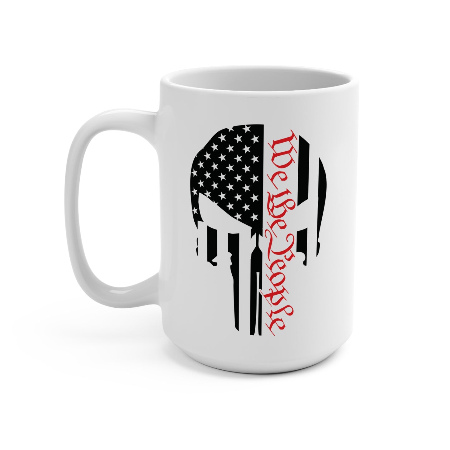 WE THE PEOPLE. PUNISHER SKULL LOGO. 15oz Coffee, Tea, Hot Chocolate Mug.