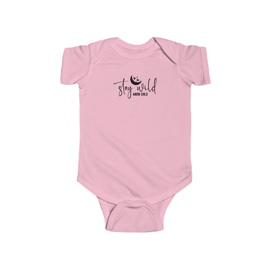 STAY WILD MOON CHILD. Infant Fine Jersey Bodysuit in Light Colors.