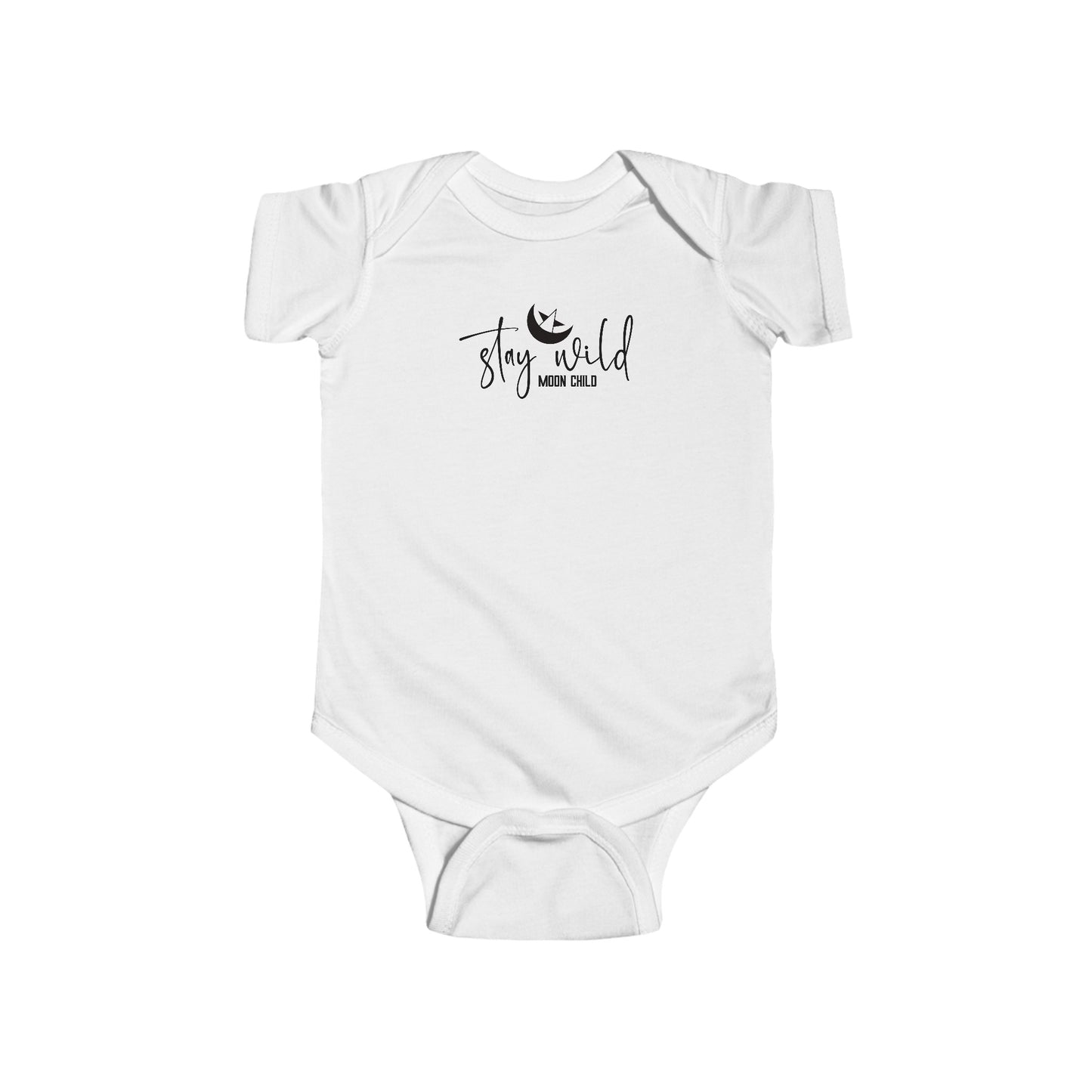 STAY WILD MOON CHILD. Infant Fine Jersey Bodysuit in Light Colors.