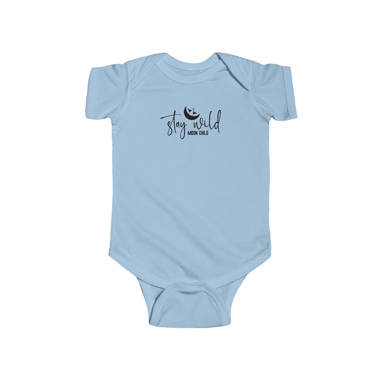 STAY WILD MOON CHILD. Infant Fine Jersey Bodysuit in Light Colors.