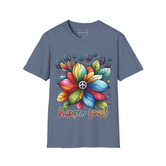 HIPPIE SOUL, PEACE SIGN. Cotton, Short Sleeve, Crew Neck Tee.