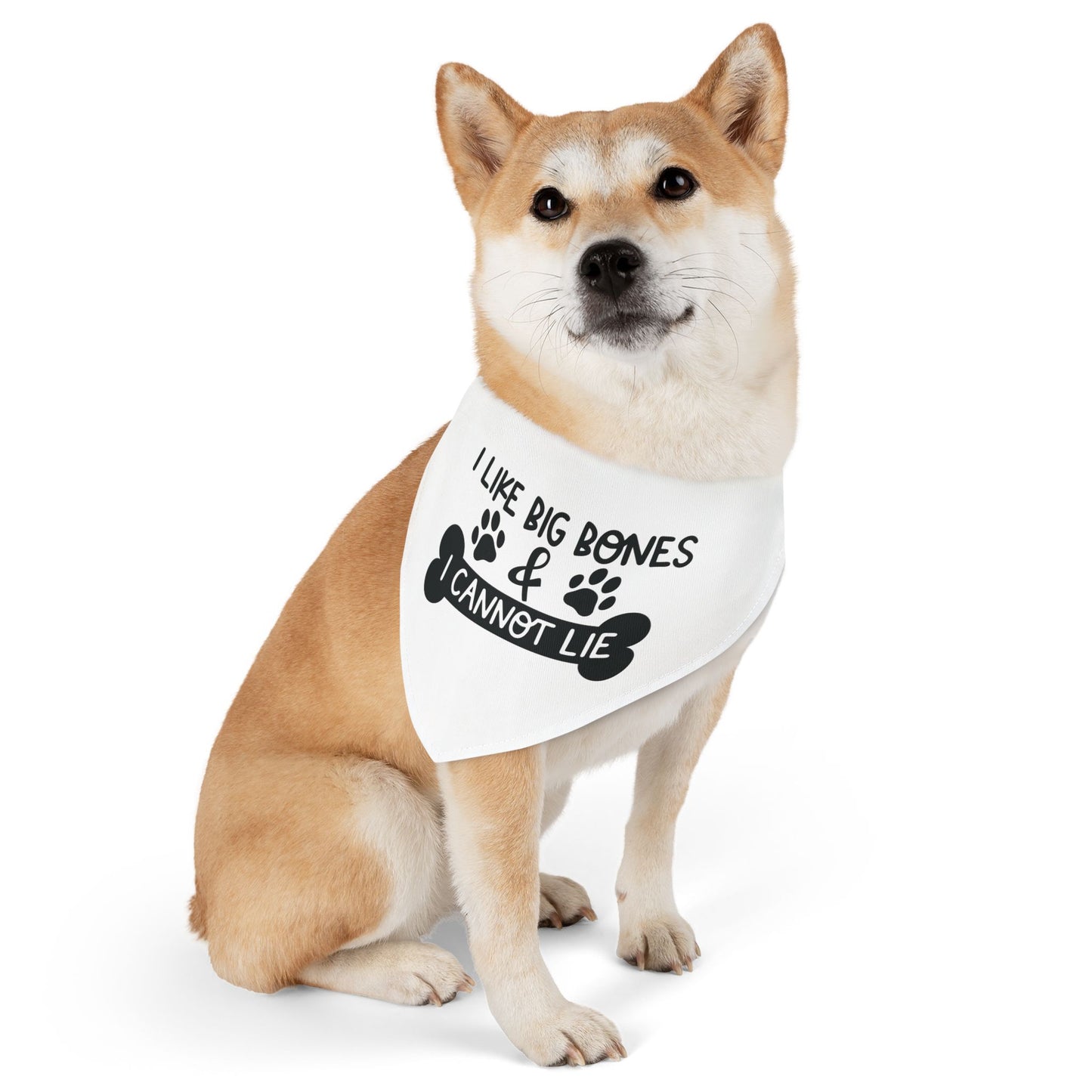 I LIKE BIG BONES AND I CANNOT LIE. PET HUMOR. Pet Bandana Collar in Four Sizes.