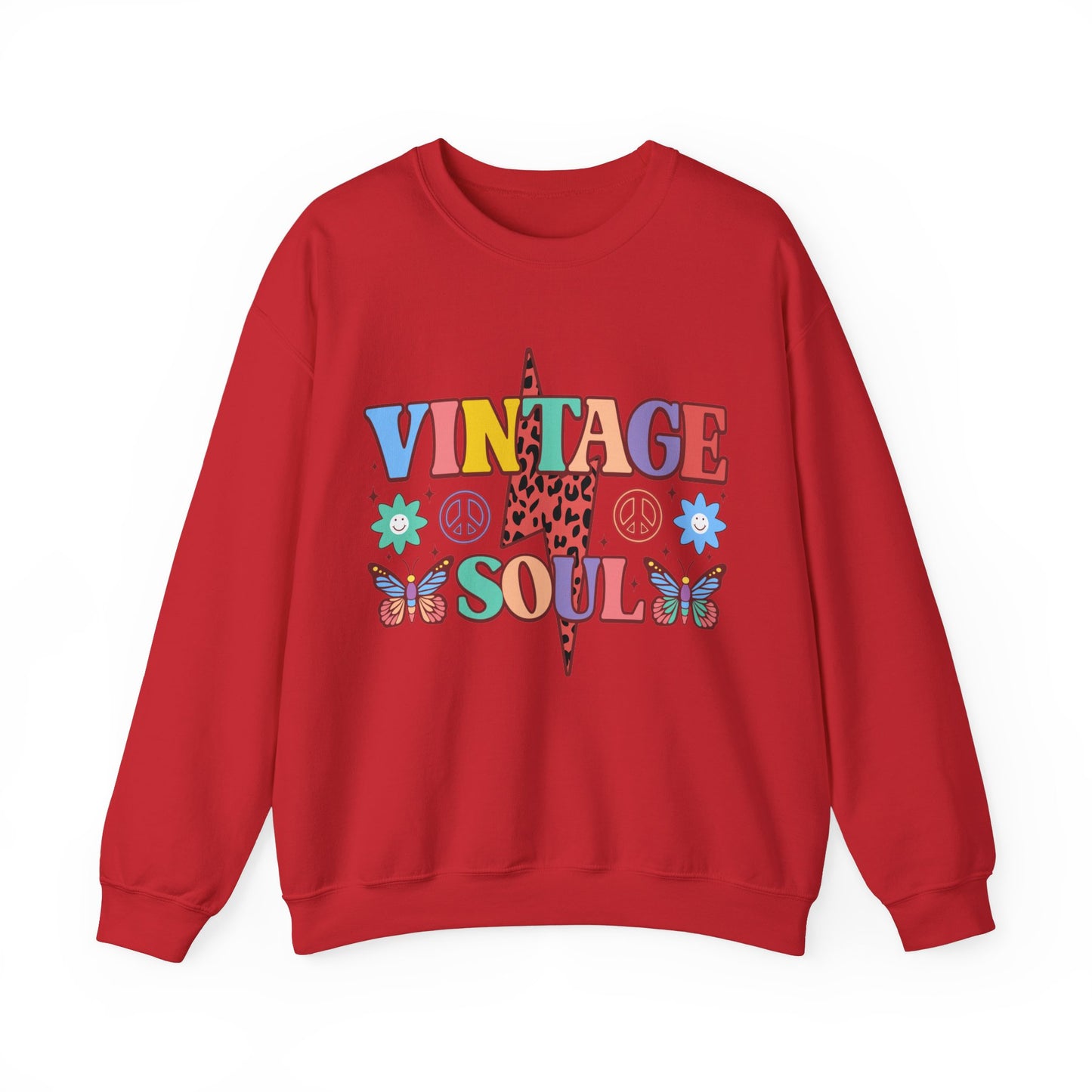 VINTAGE SOUL. OLD SOUL. HIPPIE SOUL. Unisex Heavy Blend Crewneck Sweatshirt.