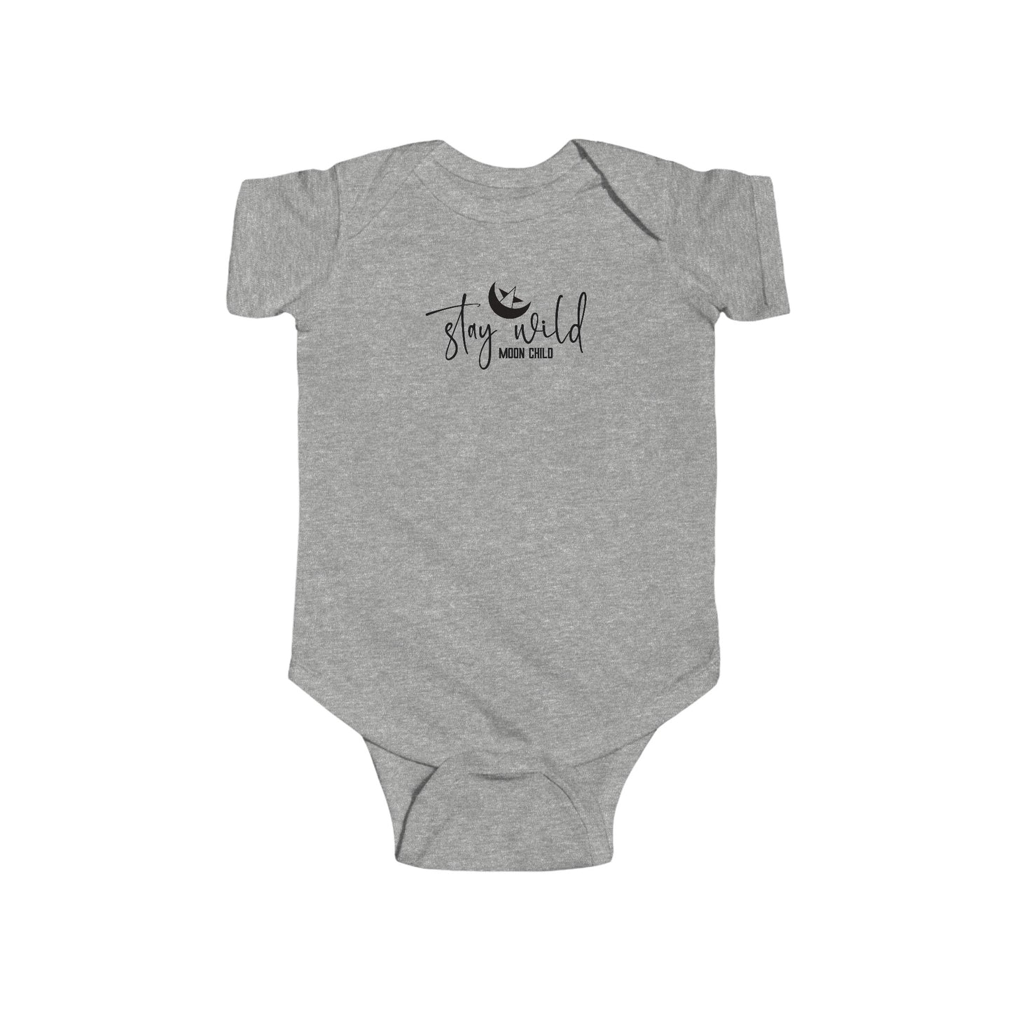 STAY WILD MOON CHILD. Infant Fine Jersey Bodysuit in Light Colors.