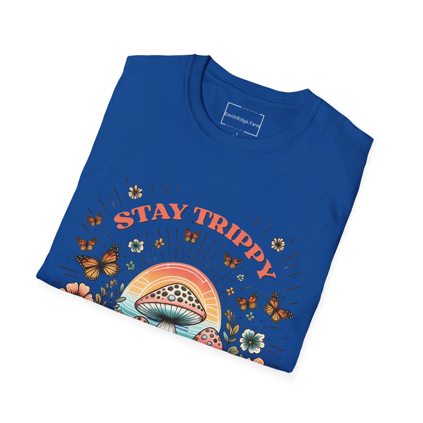 STAY TRIPPY LITTLE HIPPIE. Cotton, Short Sleeve, Crew Neck Tee.