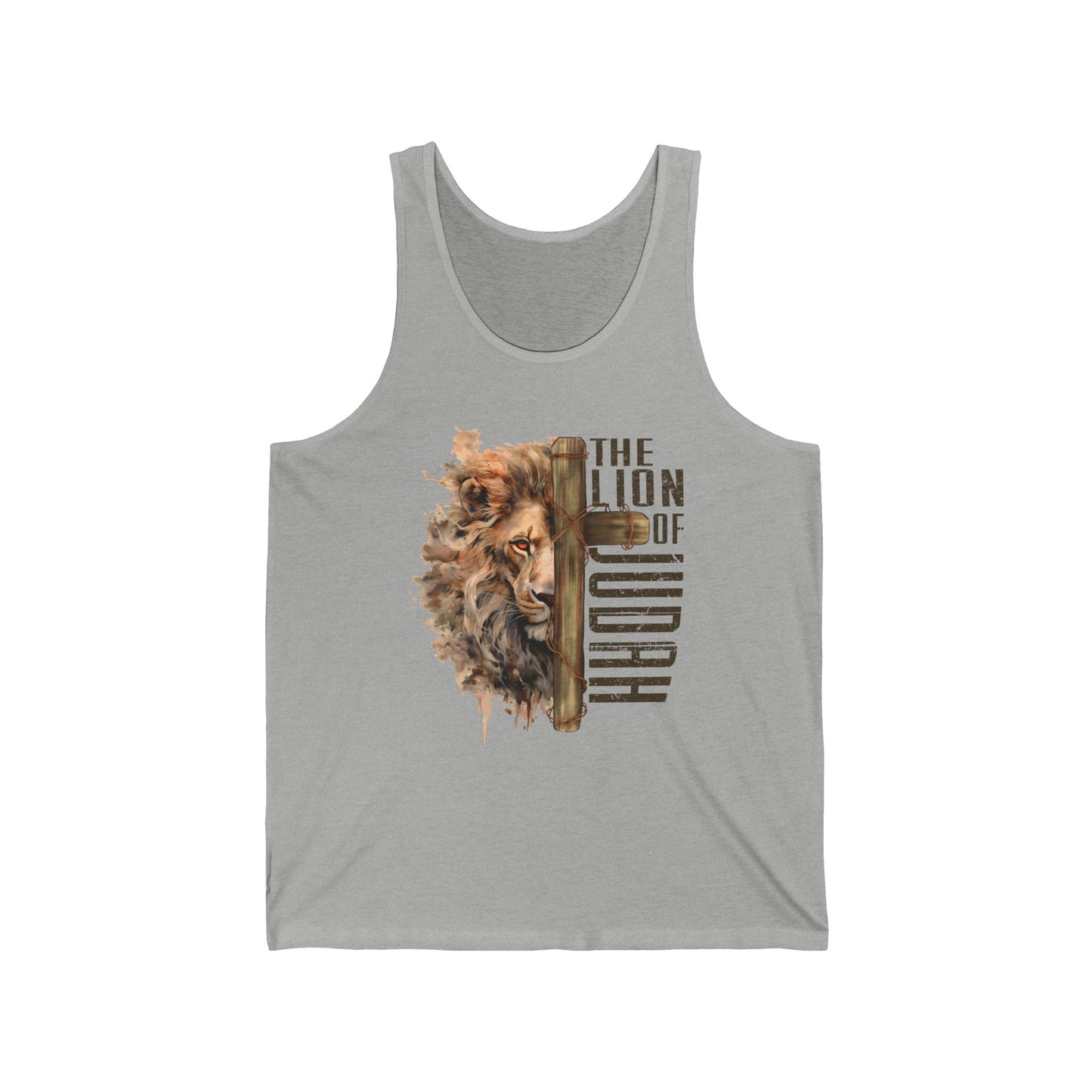 THE LION OF JUDAH. Unisex Jersey Tank Top.