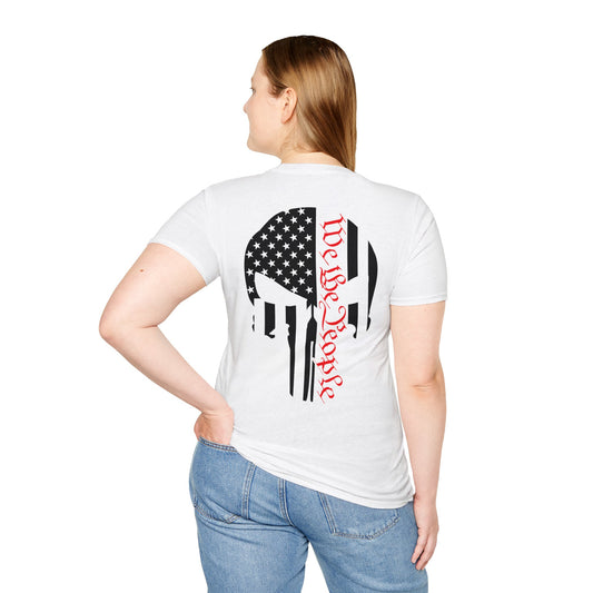 WE THE PEOPLE ICONIC PUNISHER SKULL. Cotton, Short Sleeve, Crew Neck Tee in Light Colors.