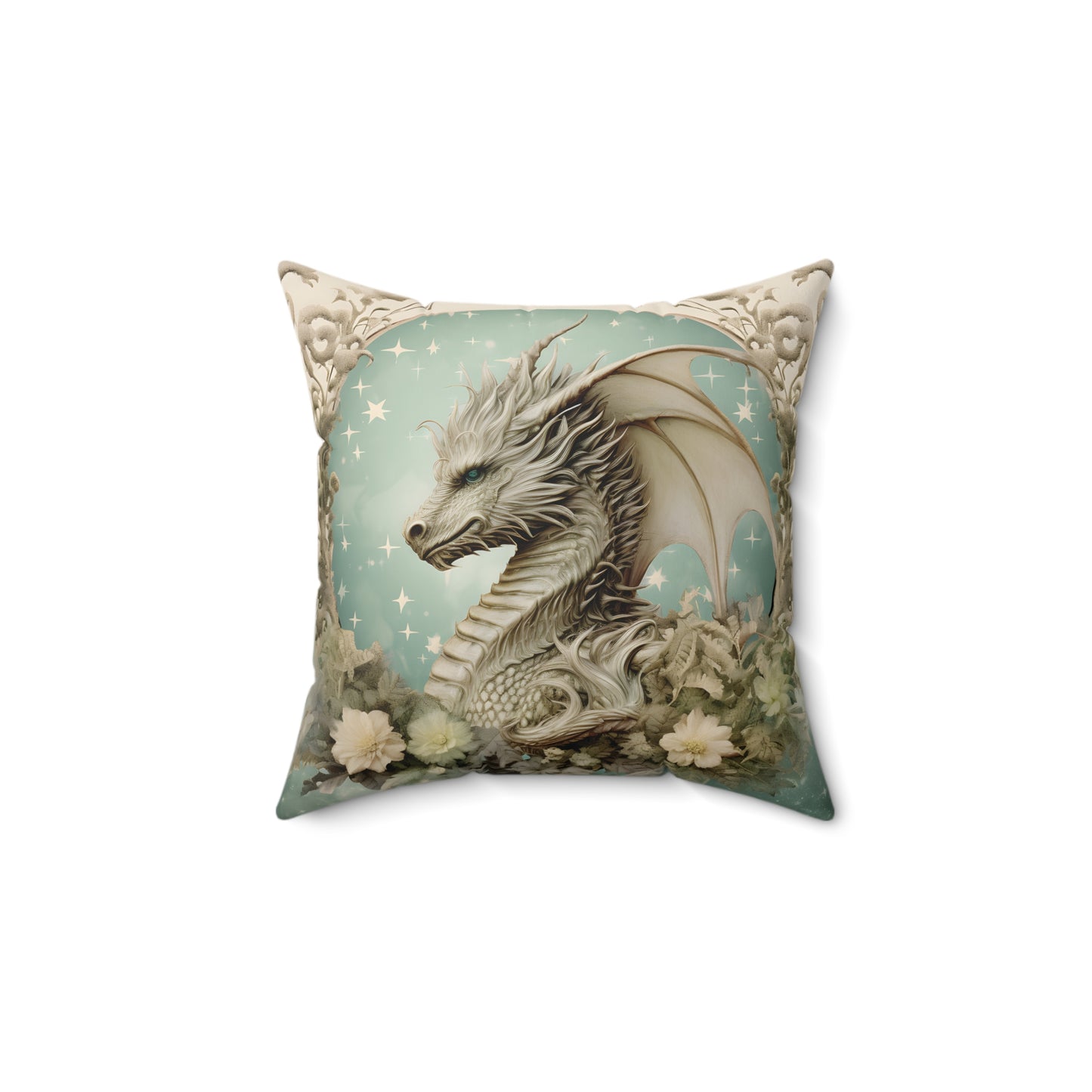 DRAGON LOVER, PROTECTIVE DRAGON. FULL MOON, MOON LOVER. Throw Pillow in Four Sizes.