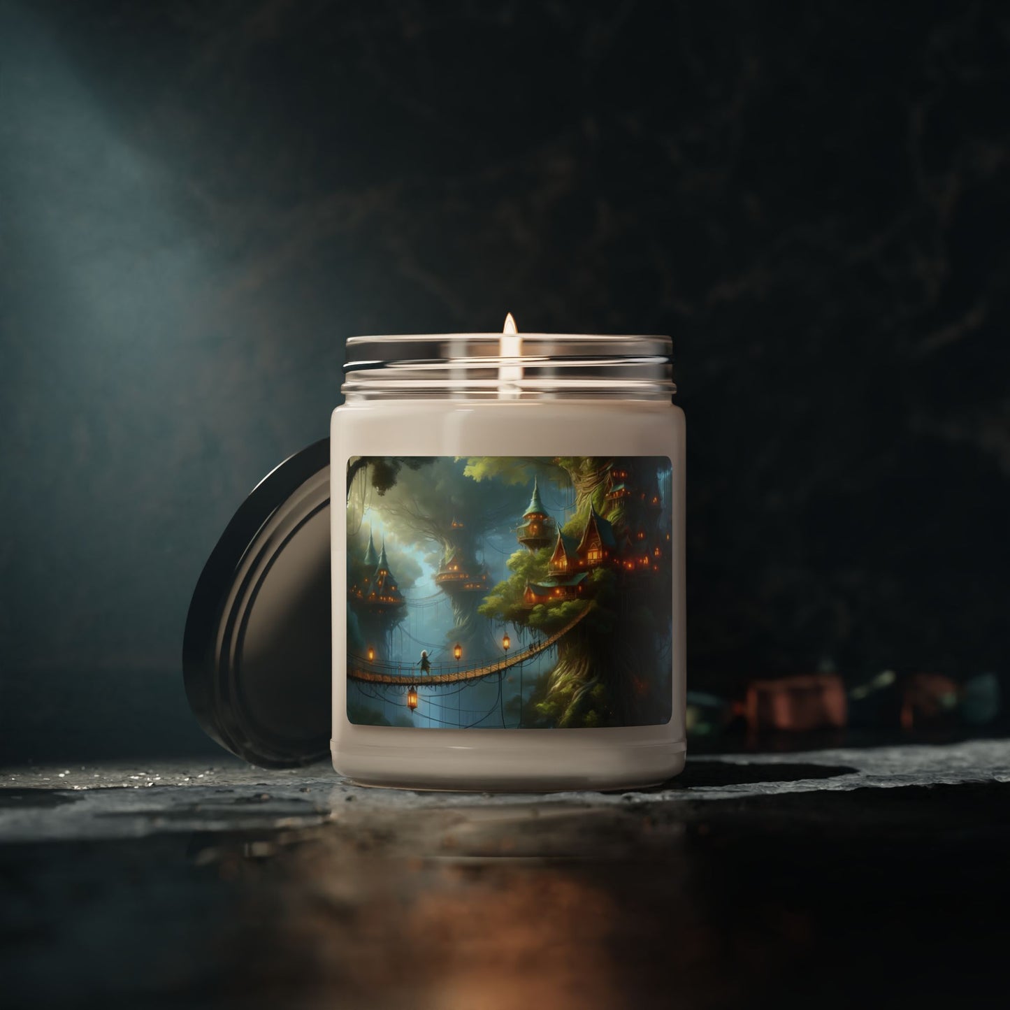 GNOME ENCHANTED FOREST. Soy Candle in 9oz Glass Jar, Scented or Unscented.