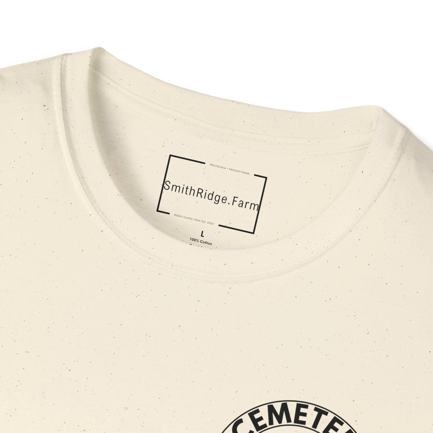 CEMETERY SEXTON. PRESERVING THE BEAUTY OF FORGOTTEN SPACES. Cotton, Short Sleeve, Crew Neck Tee in Light Colors.