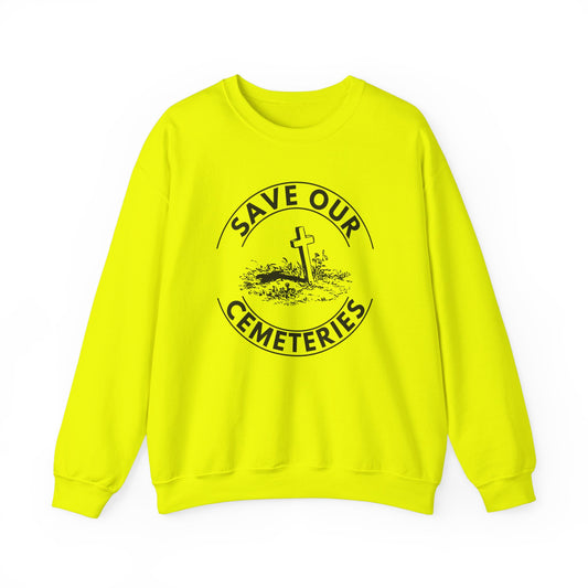 SAVE OUR CEMETERIES. Unisex Heavy Blend Crewneck Sweatshirt in Light Colors.