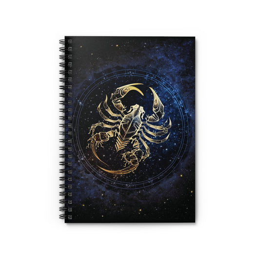 SCORPIO ZODIAC SIGN. CONSTELLATION LOVERS. Spiral Notebook, Ruled Line, Diary, Journal.