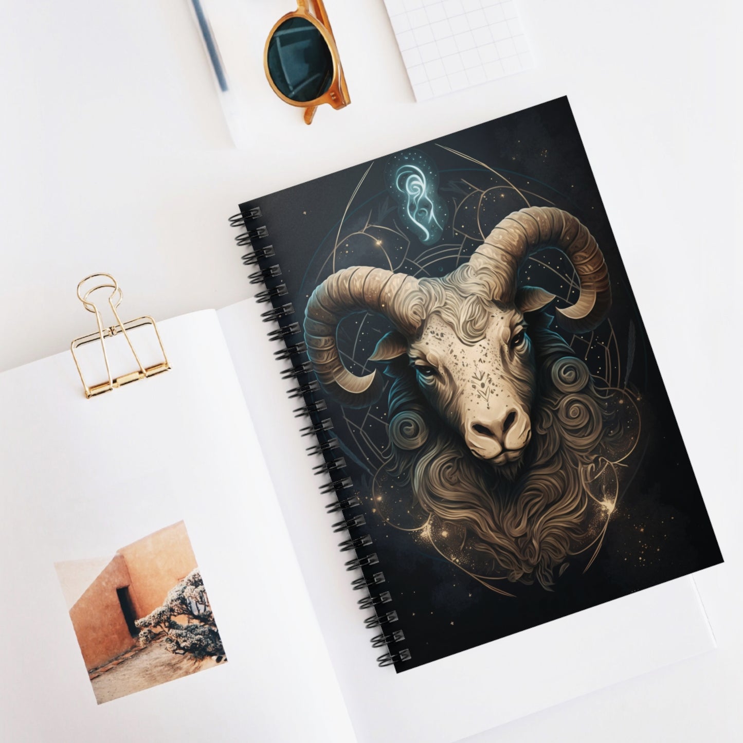 ARIES ZODIAC SIGN. CONSTELLATION LOVERS. Spiral Notebook, Ruled Line, Diary, Journal.