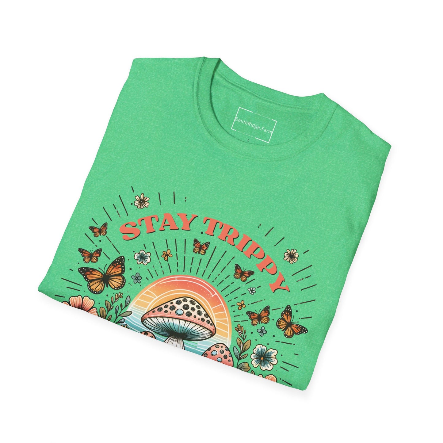 STAY TRIPPY LITTLE HIPPIE. Cotton, Short Sleeve, Crew Neck Tee.