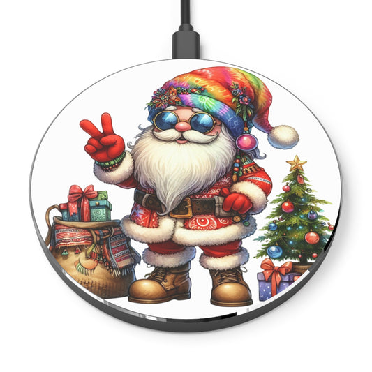 SANTA, CHRISTMAS GNOME. HIPPIE GNOME. Wireless Charger.