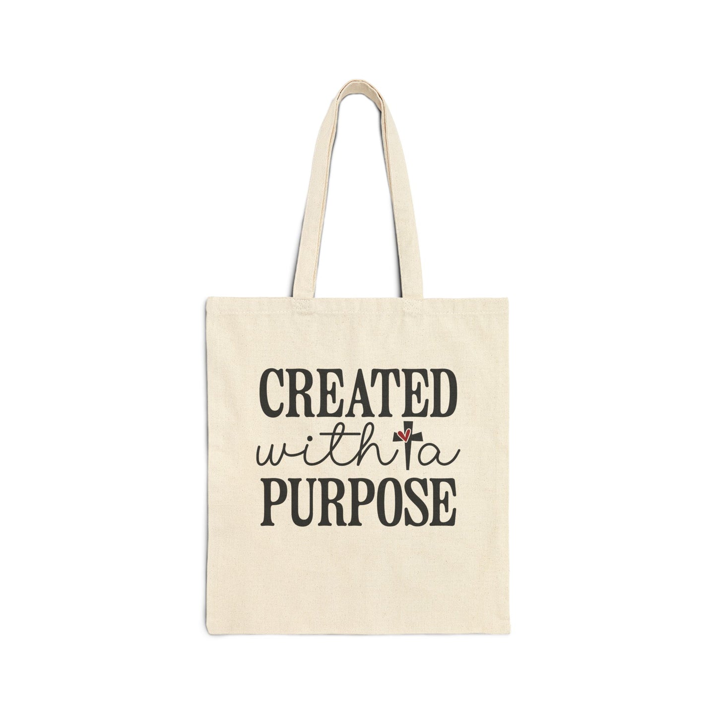 CREATED WITH A PURPOSE. Cotton Canvas Tote Bag in Natural.