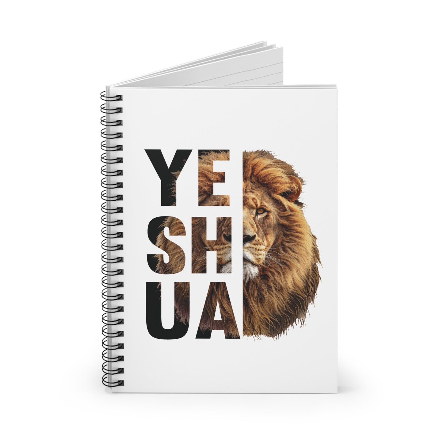 YESHUA, LION OF JUDAH. Spiral Notebook, Ruled Line, Diary, Journal.