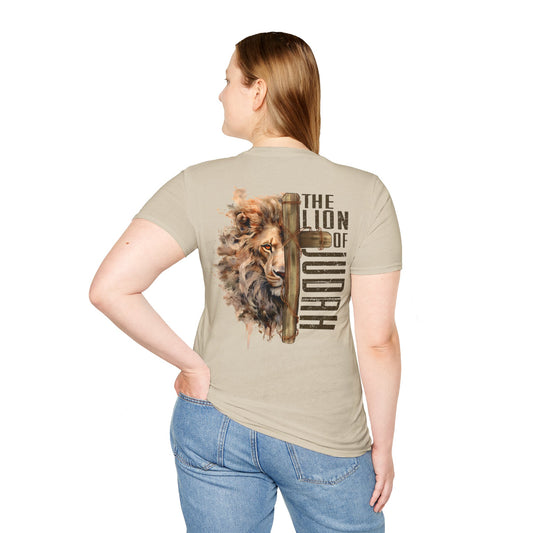 THE LION OF JUDAH. Cotton, Short Sleeve, Crew Neck Tee.