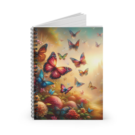 SPRING BUTTERFLIES. Spiral Notebook, Ruled Line, Journal.