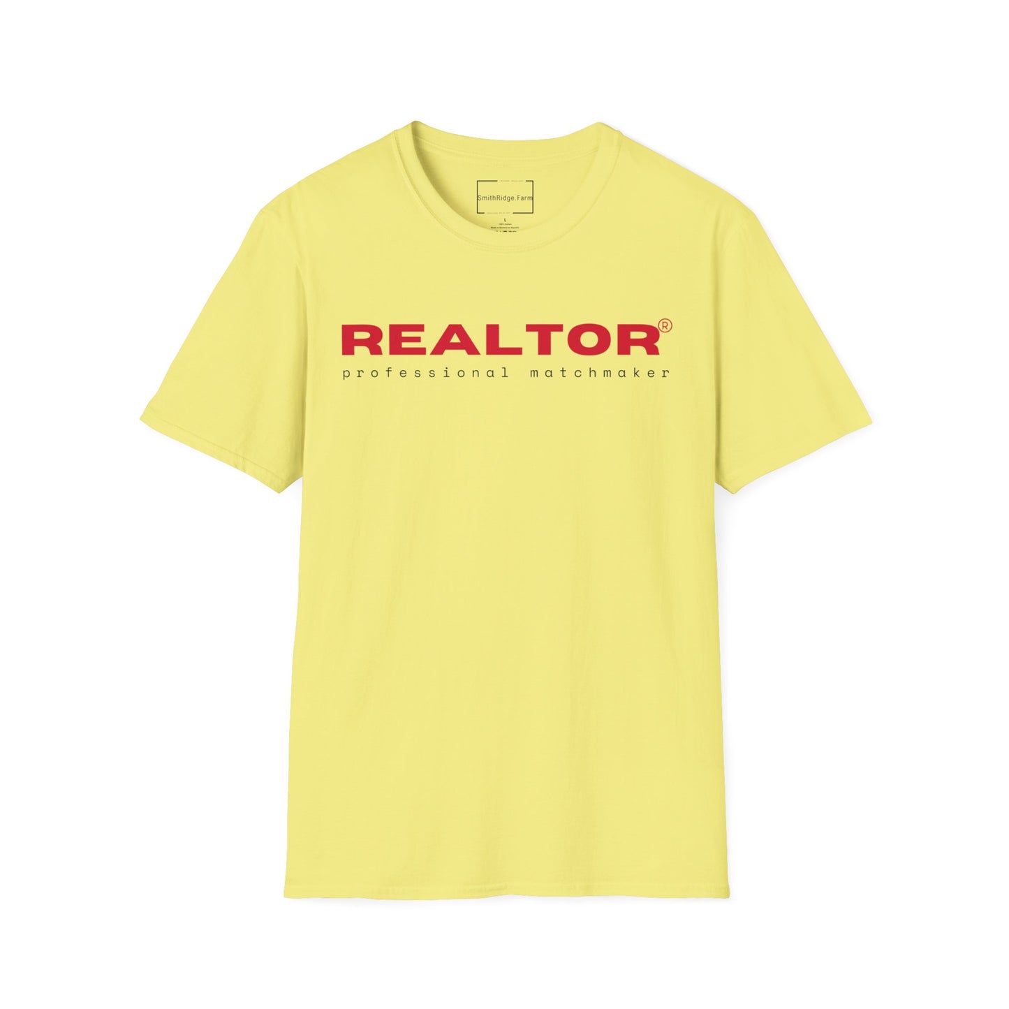 REALTOR. PROFESSIONAL MATCHMAKER. Cotton, Short Sleeve, Crew Neck Tee in Light Colors.