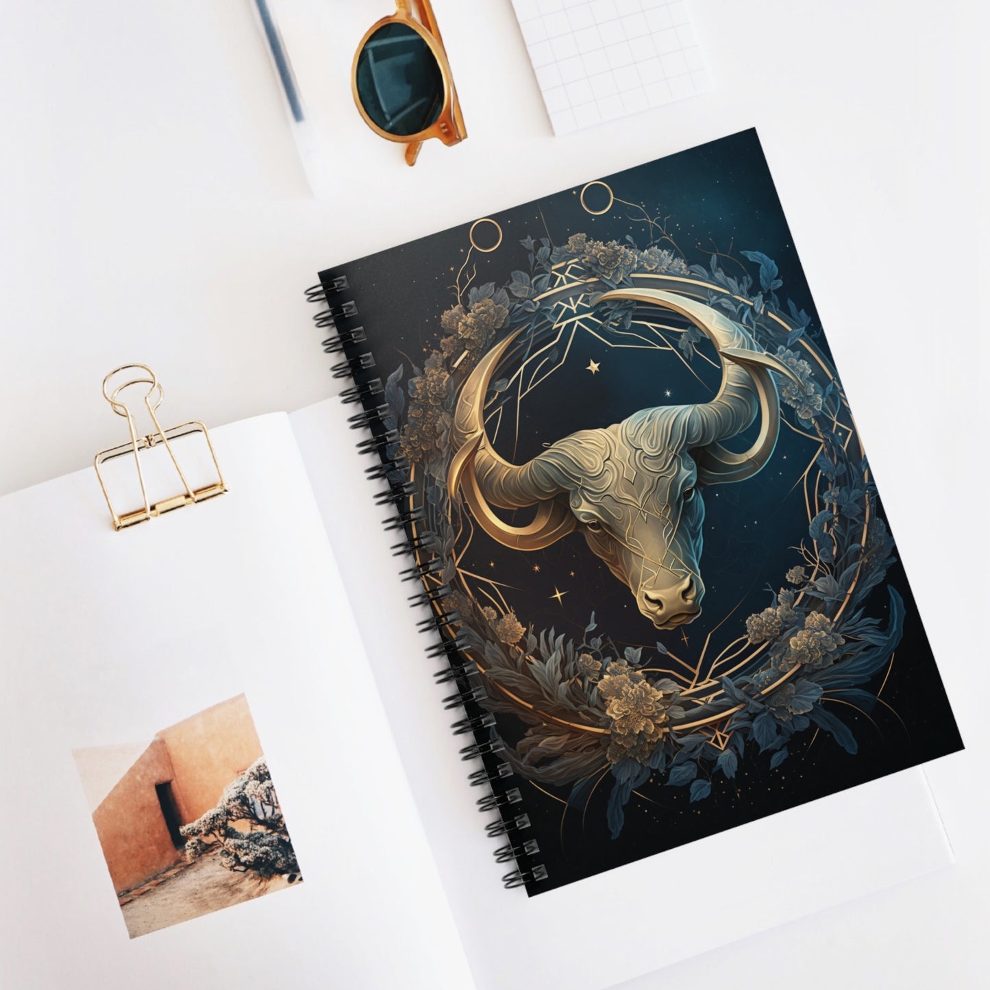 TAURUS ZODIAC SIGN. CONSTELLATION LOVERS. Spiral Notebook, Ruled Line, Diary, Journal.