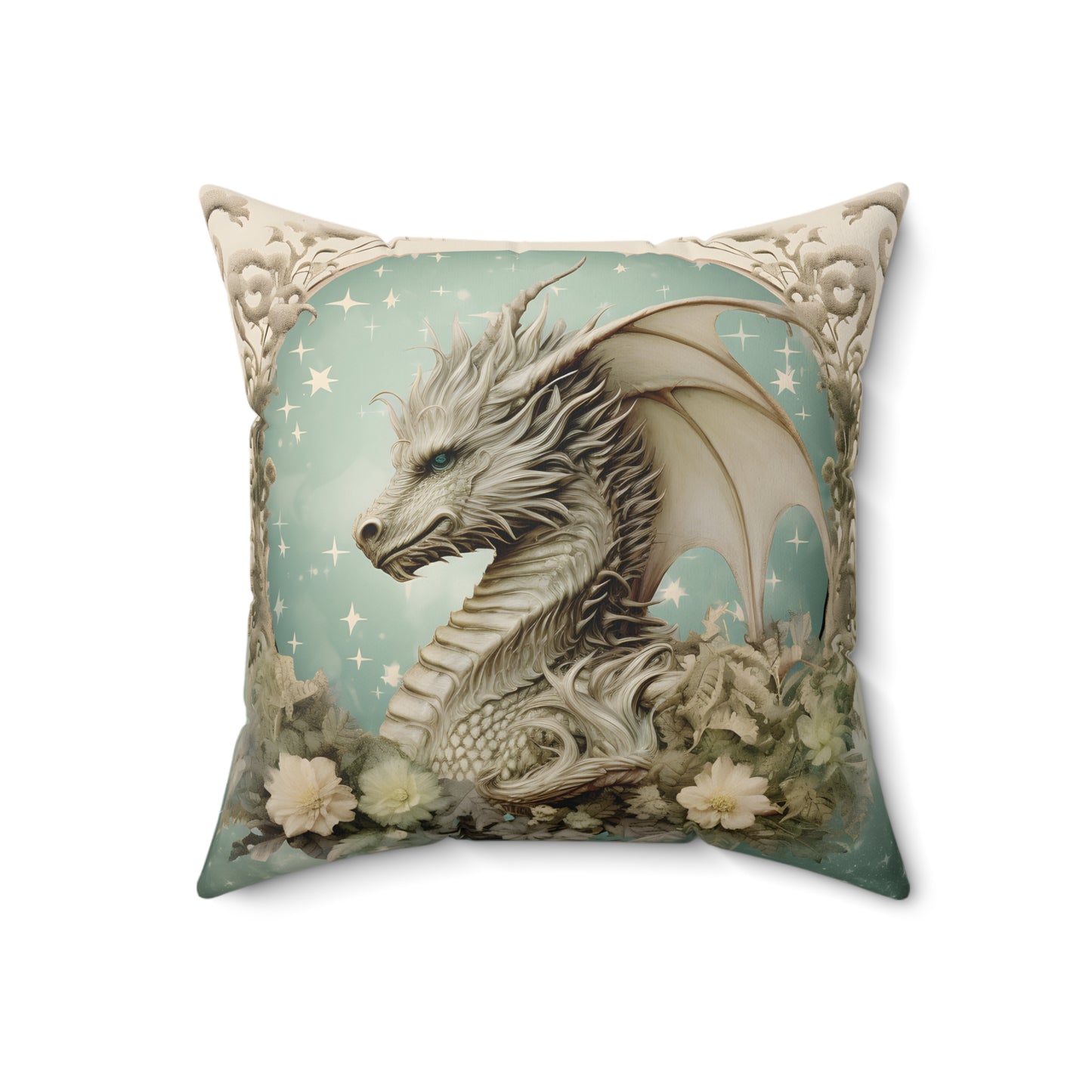 DRAGON LOVER, PROTECTIVE DRAGON. FULL MOON, MOON LOVER. Throw Pillow in Four Sizes.