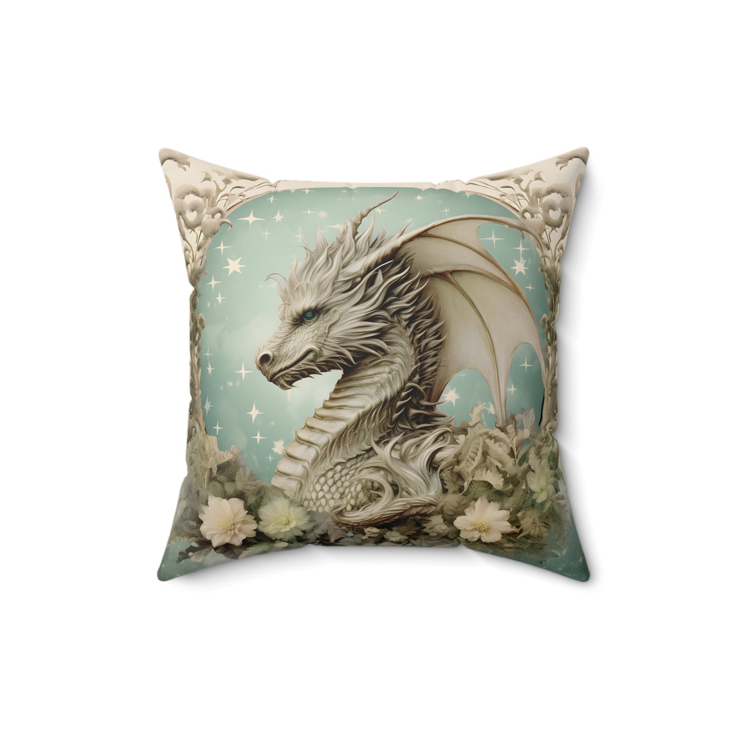 DRAGON LOVER, PROTECTIVE DRAGON. FULL MOON, MOON LOVER. Throw Pillow in Four Sizes.