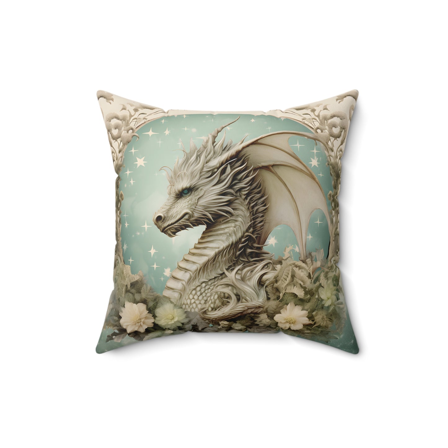 DRAGON LOVER, PROTECTIVE DRAGON. FULL MOON, MOON LOVER. Throw Pillow in Four Sizes.