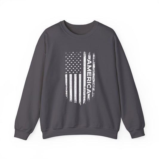 AMERICA AND THE AMERICAN FLAG. Unisex Heavy Blend Crewneck Sweatshirt.