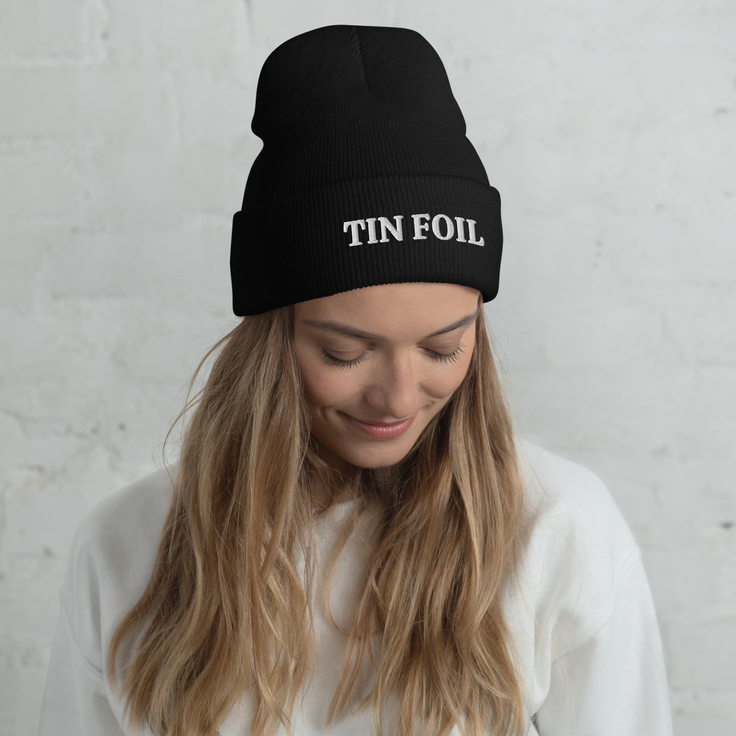 TIN FOIL Embroidered, Cuffed Beanie