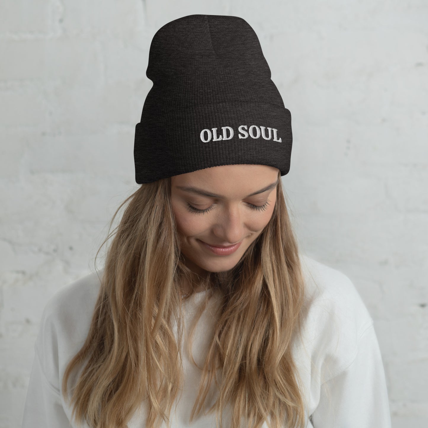 OLD SOUL Embroidered, Cuffed Beanie