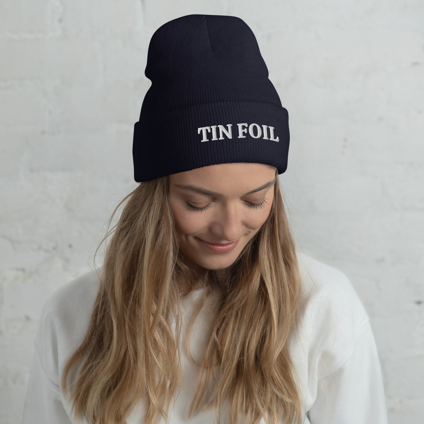 TIN FOIL Embroidered, Cuffed Beanie