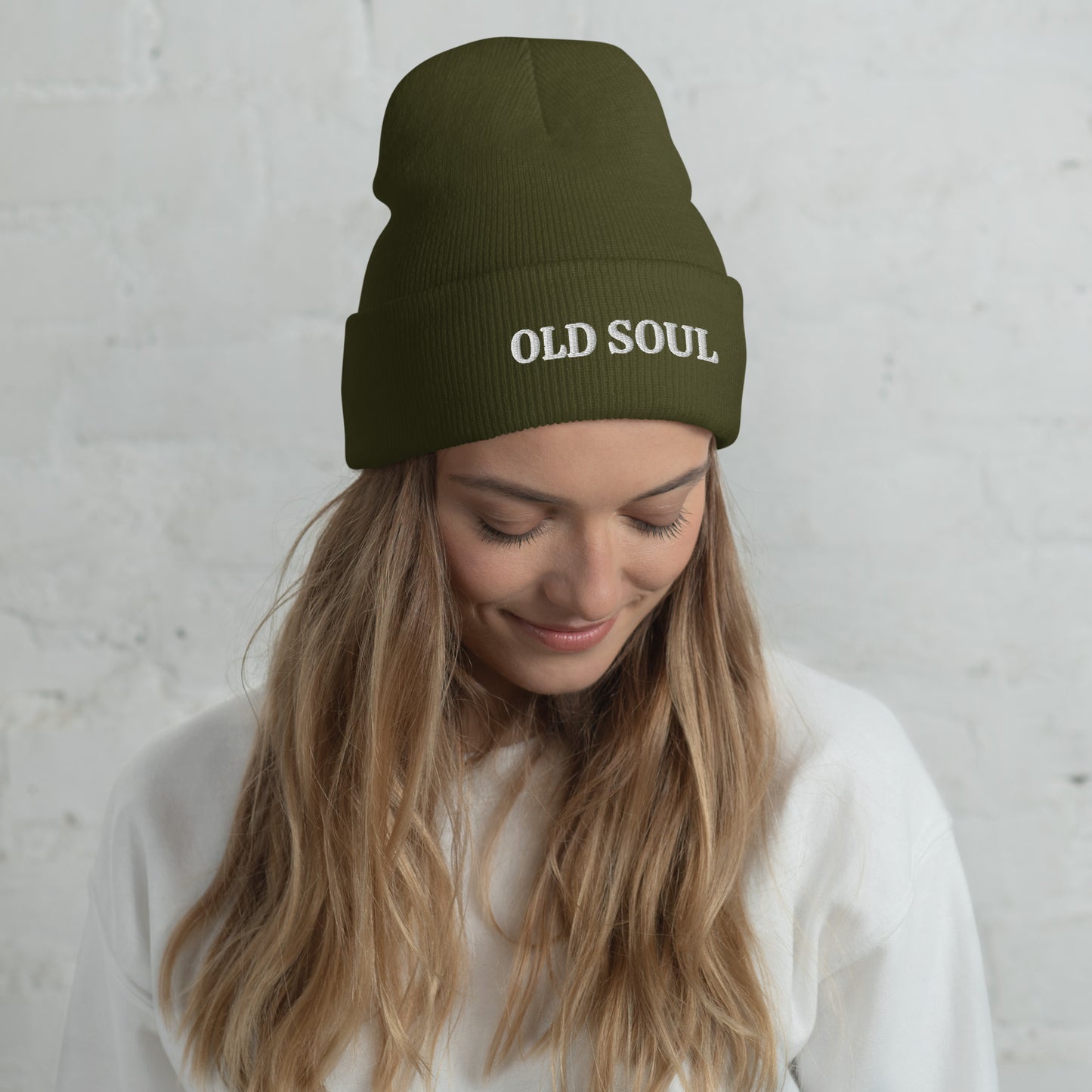 OLD SOUL Embroidered, Cuffed Beanie